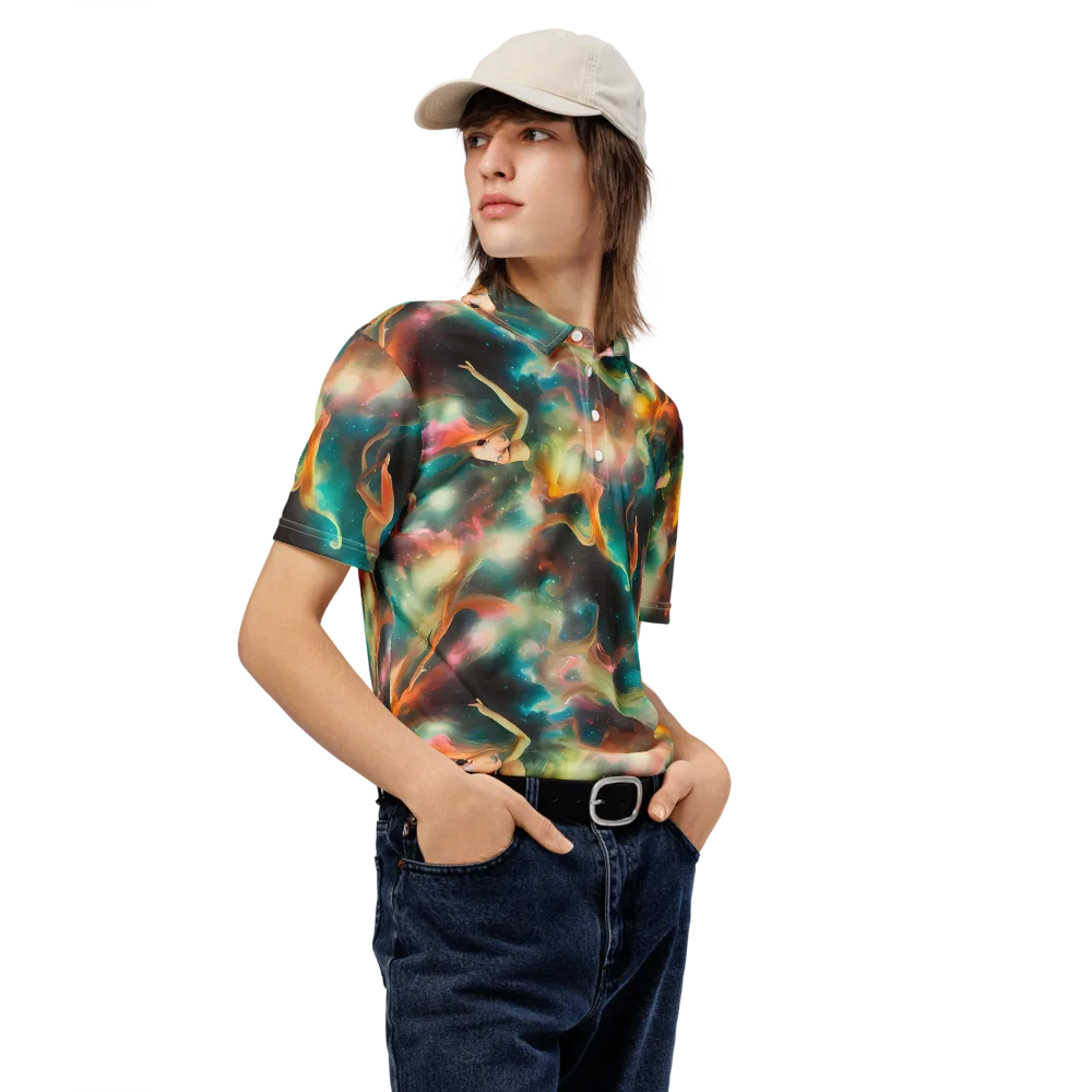 Elegant Whirl on Men's Slim Fit Polo Shirt — Right Front