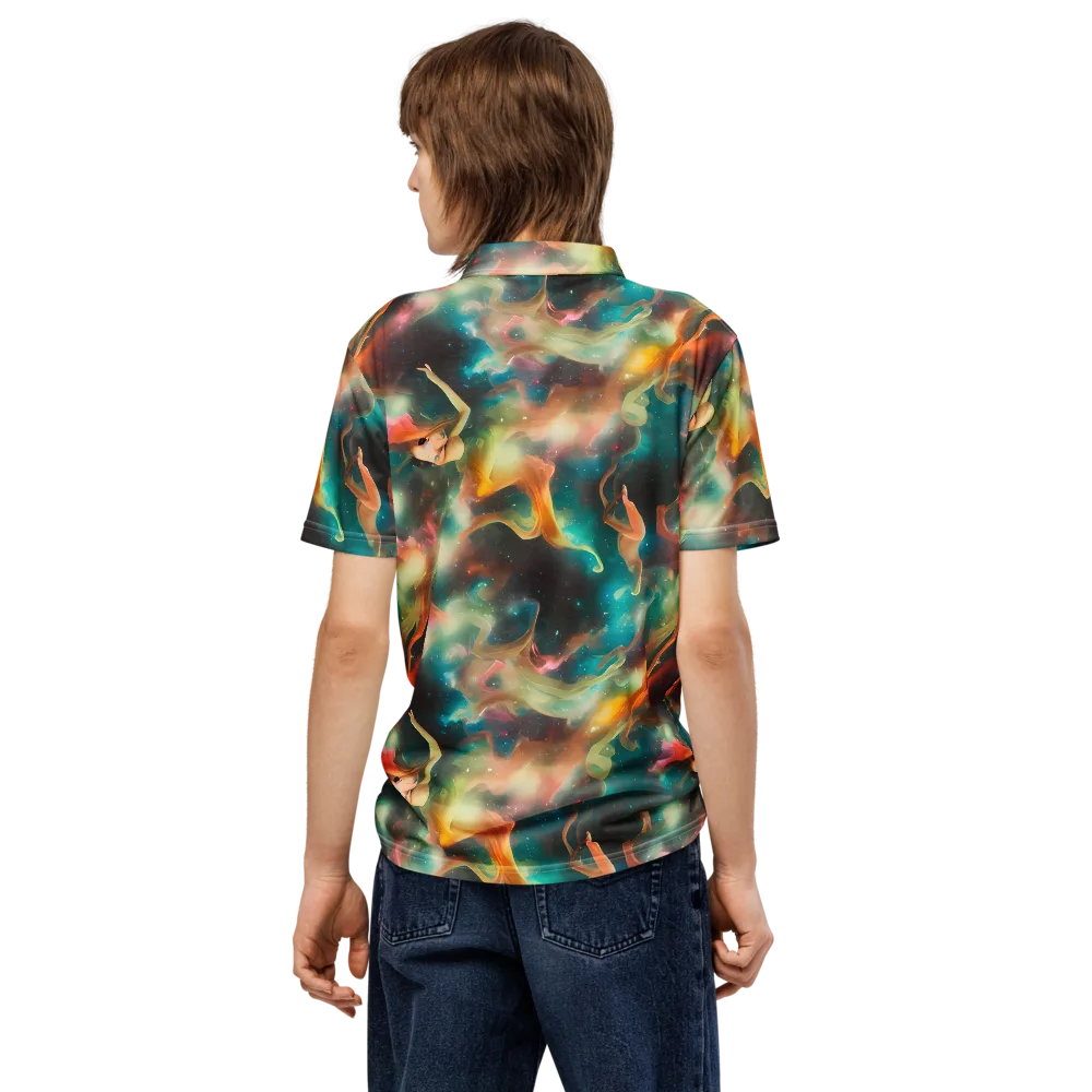 Elegant Whirl on Men's Slim Fit Polo Shirt — Back