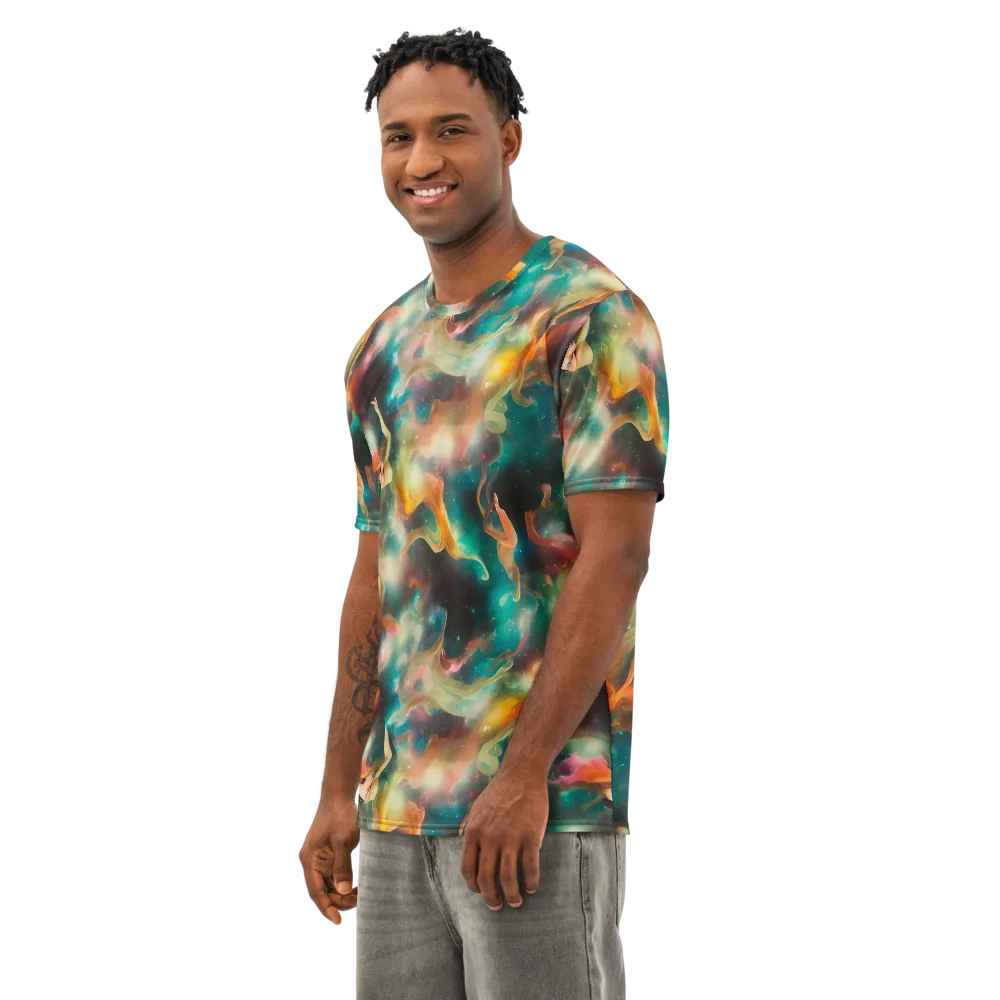 Elegant Whirl on Men's Cotton Crew Neck T-Shirt — Left Front