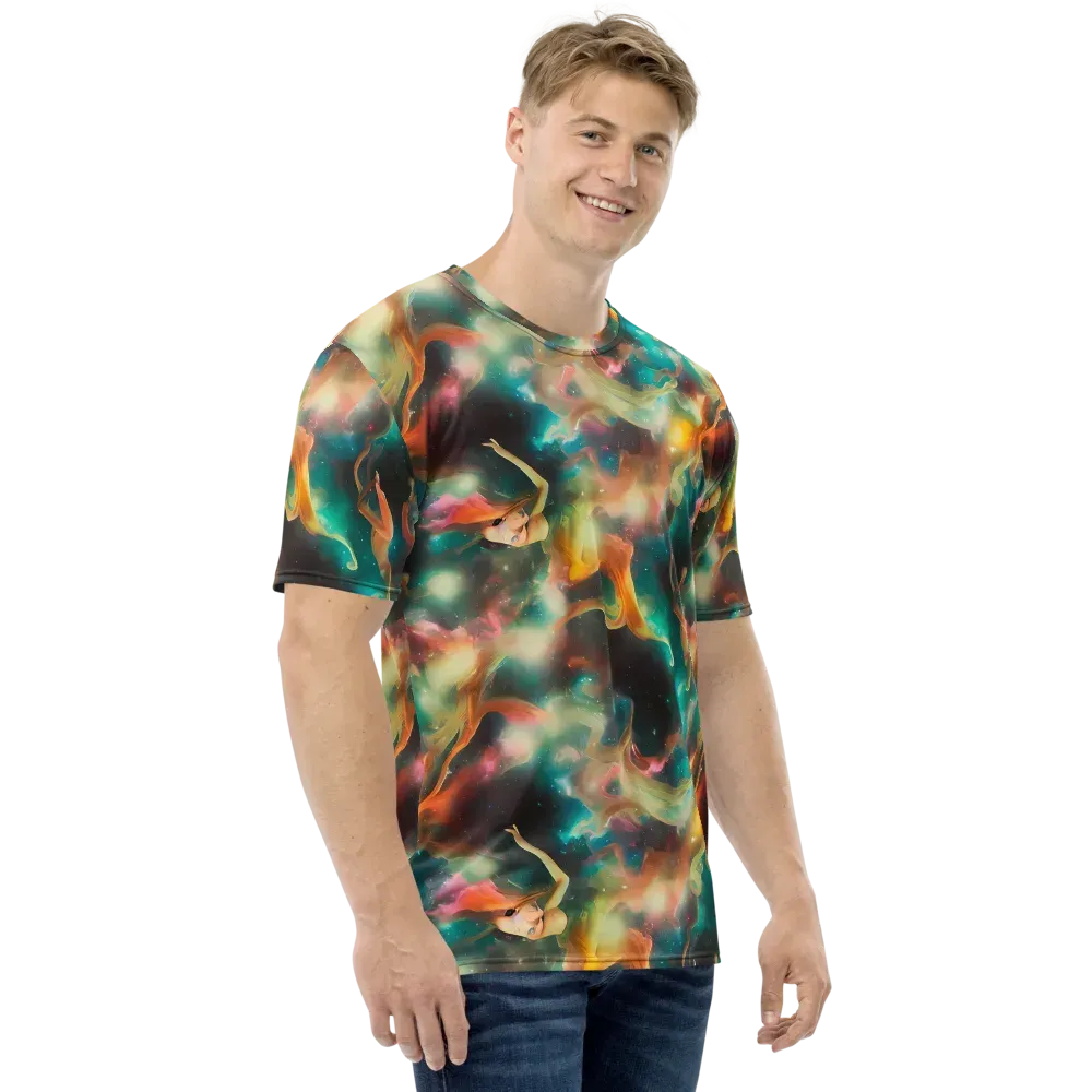 Elegant Whirl on Men's Crew Neck T-Shirt — Right