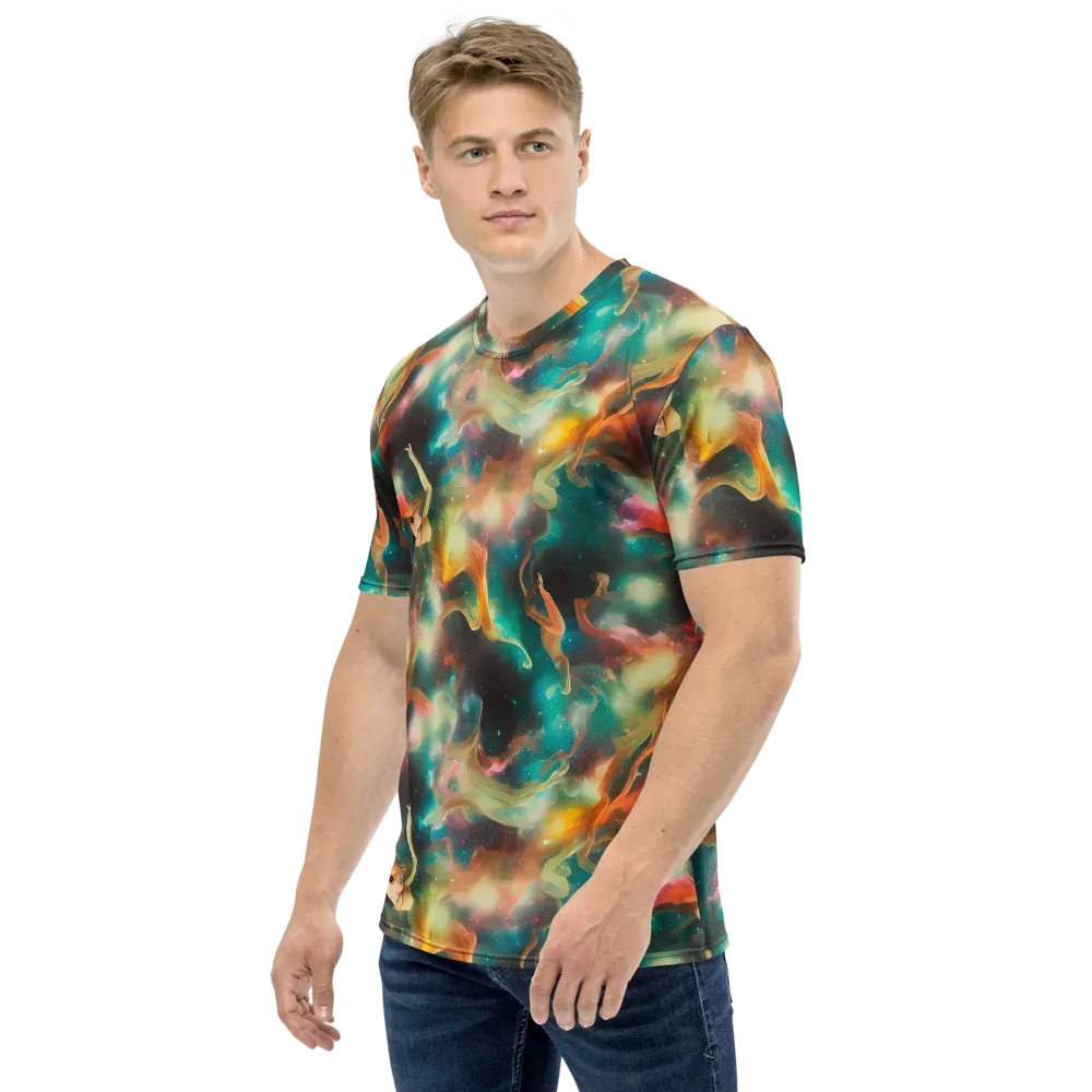 Elegant Whirl on Men's Crew Neck T-Shirt — Left