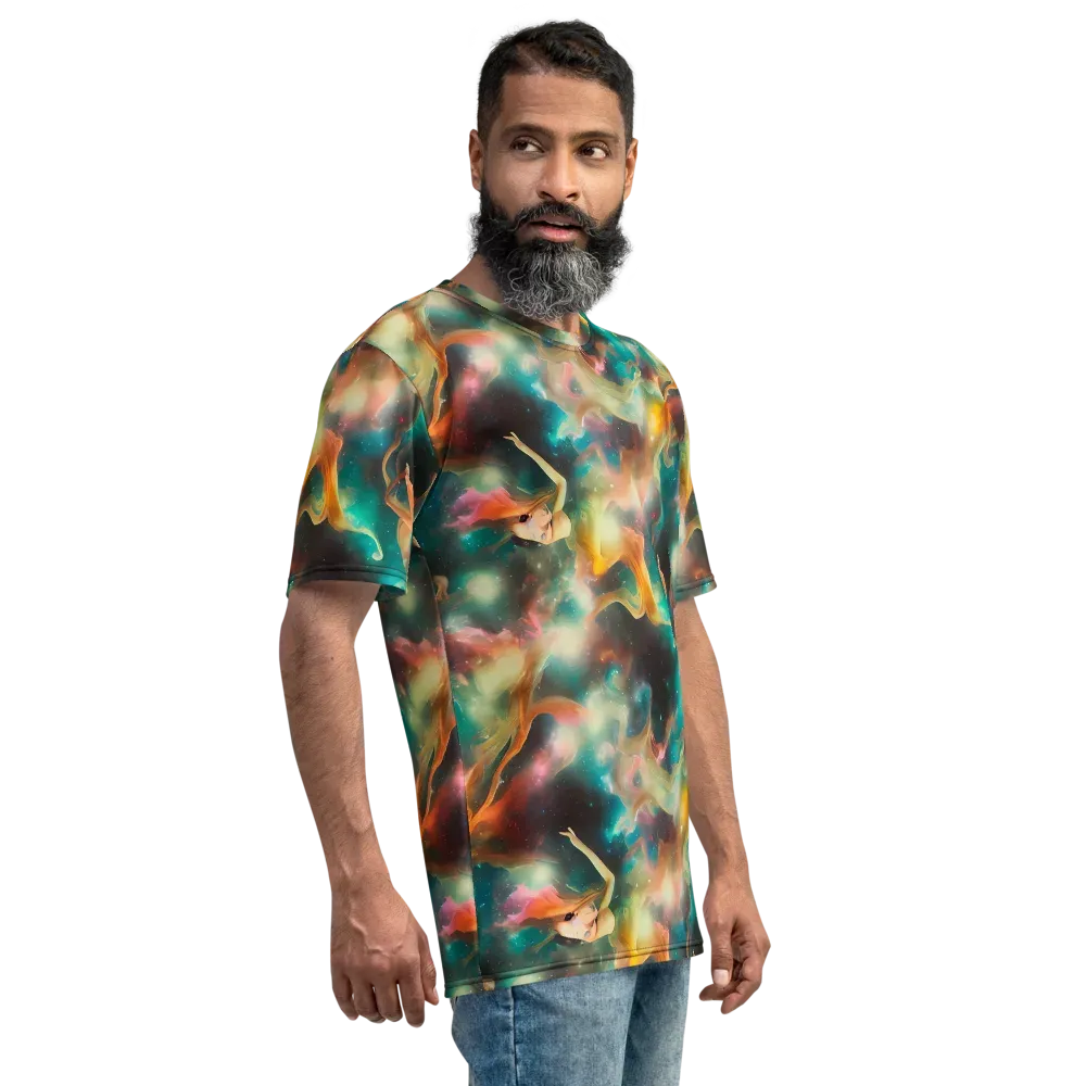 Elegant Whirl on Men's Crew Neck T-Shirt — Right