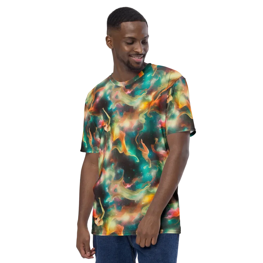 Elegant Whirl on Men's Crew Neck T-Shirt — Left