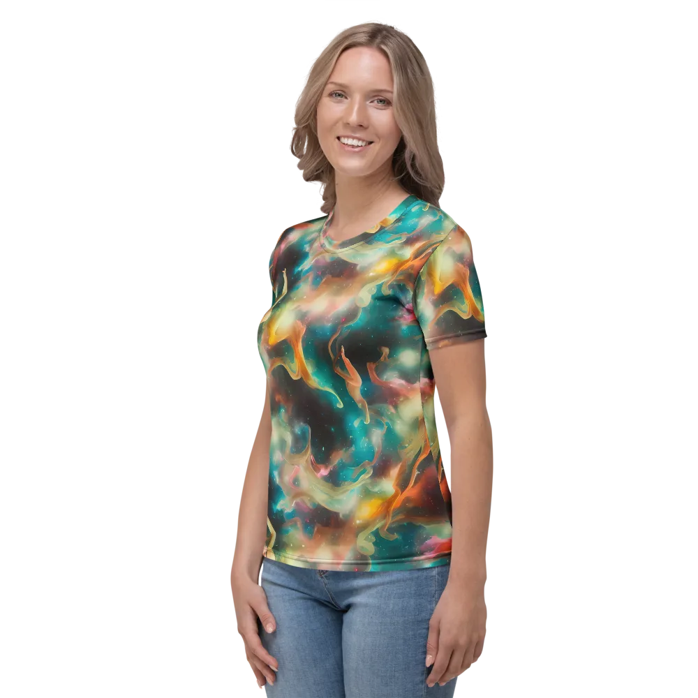 Elegant Whirl on Women's Crew Neck T-Shirt — Left
