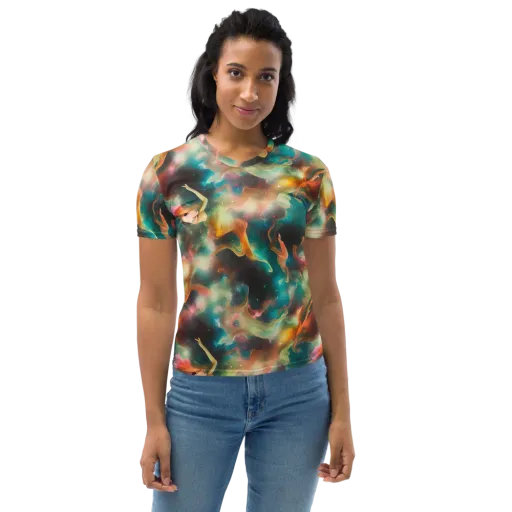 Elegant Whirl on a Women's Crew Neck T-Shirt