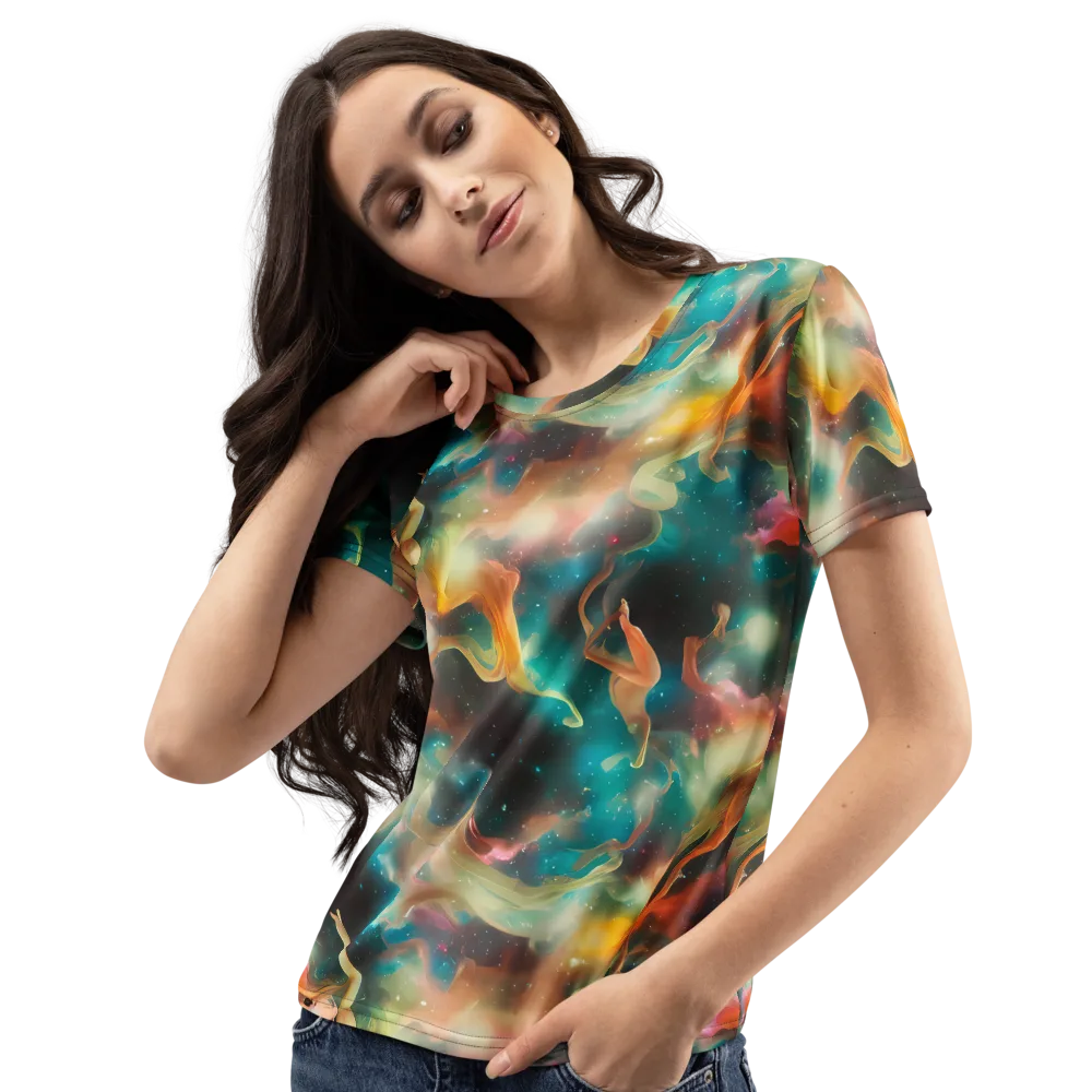 Elegant Whirl on Women's Crew Neck T-Shirt — Left Front