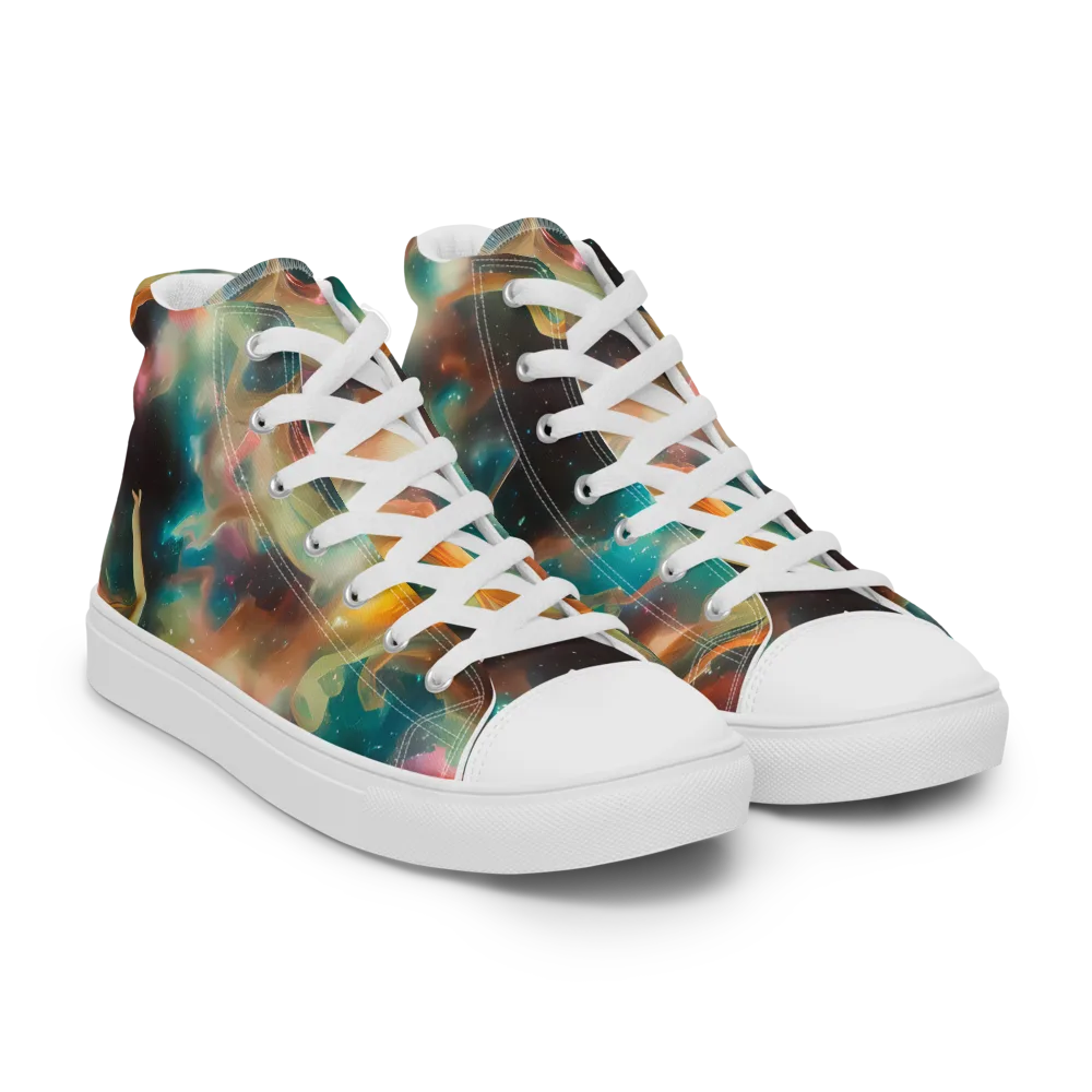 Elegant Whirl on Women's High Top Canvas Shoes — Right Front