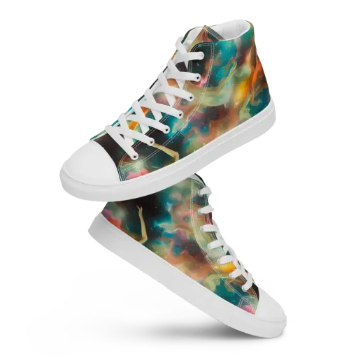 Elegant Whirl on a Women's High Top Canvas Shoes