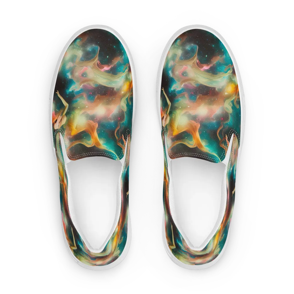 Elegant Whirl on Men's Slip-On Canvas Shoes — Front
