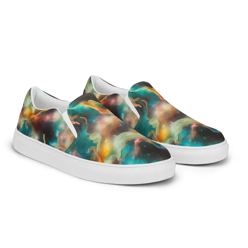 Elegant Whirl on a Men's Slip-On Canvas Shoes
