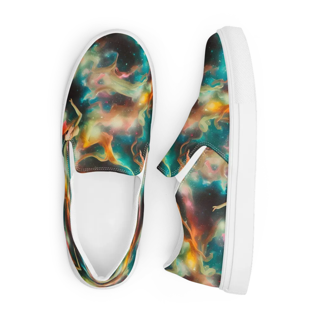 Elegant Whirl on Men's Slip-On Canvas Shoes — Front