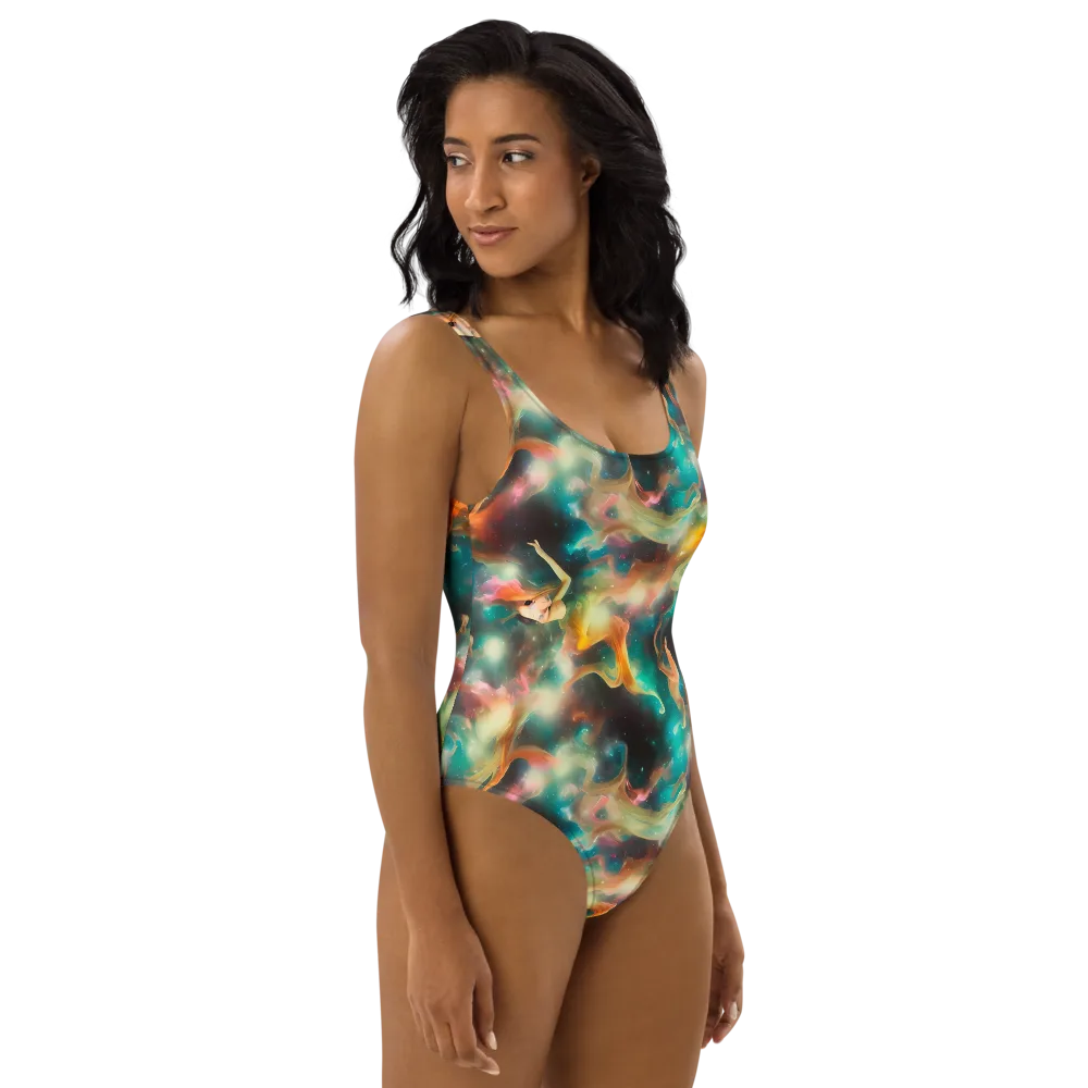 Elegant Whirl on One-Piece Swimsuit — Right