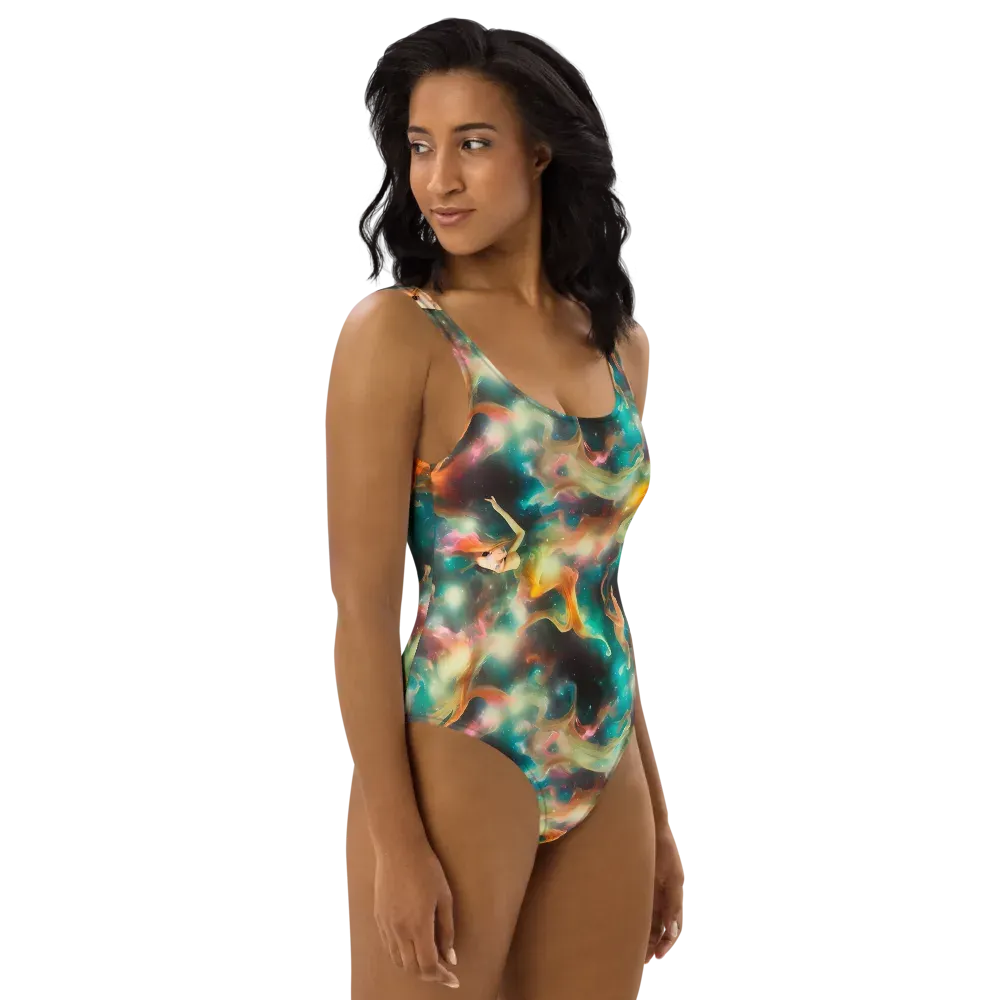 Elegant Whirl on One-Piece Swimsuit — Right