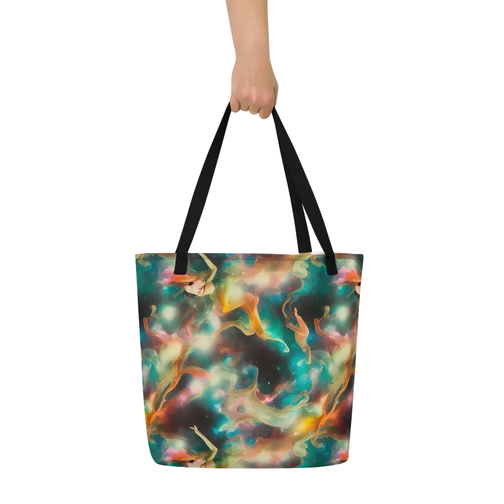 Elegant Whirl on Large Tote Bag W/ Pocket — Front