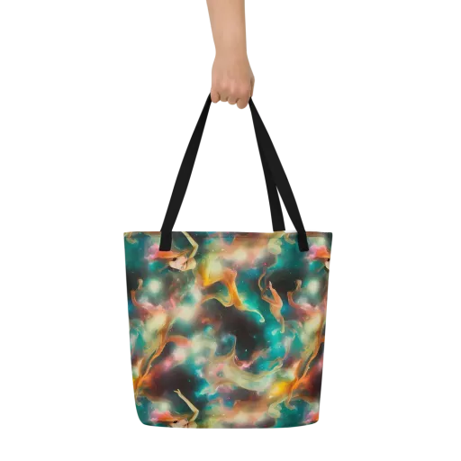 Elegant Whirl on a Large Tote Bag W/ Pocket