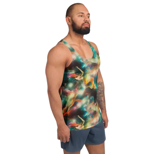 Elegant Whirl on a Men's Tank Top
