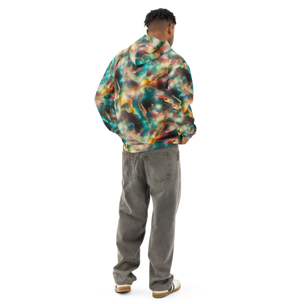 Elegant Whirl on Cotton Hoodie — Back