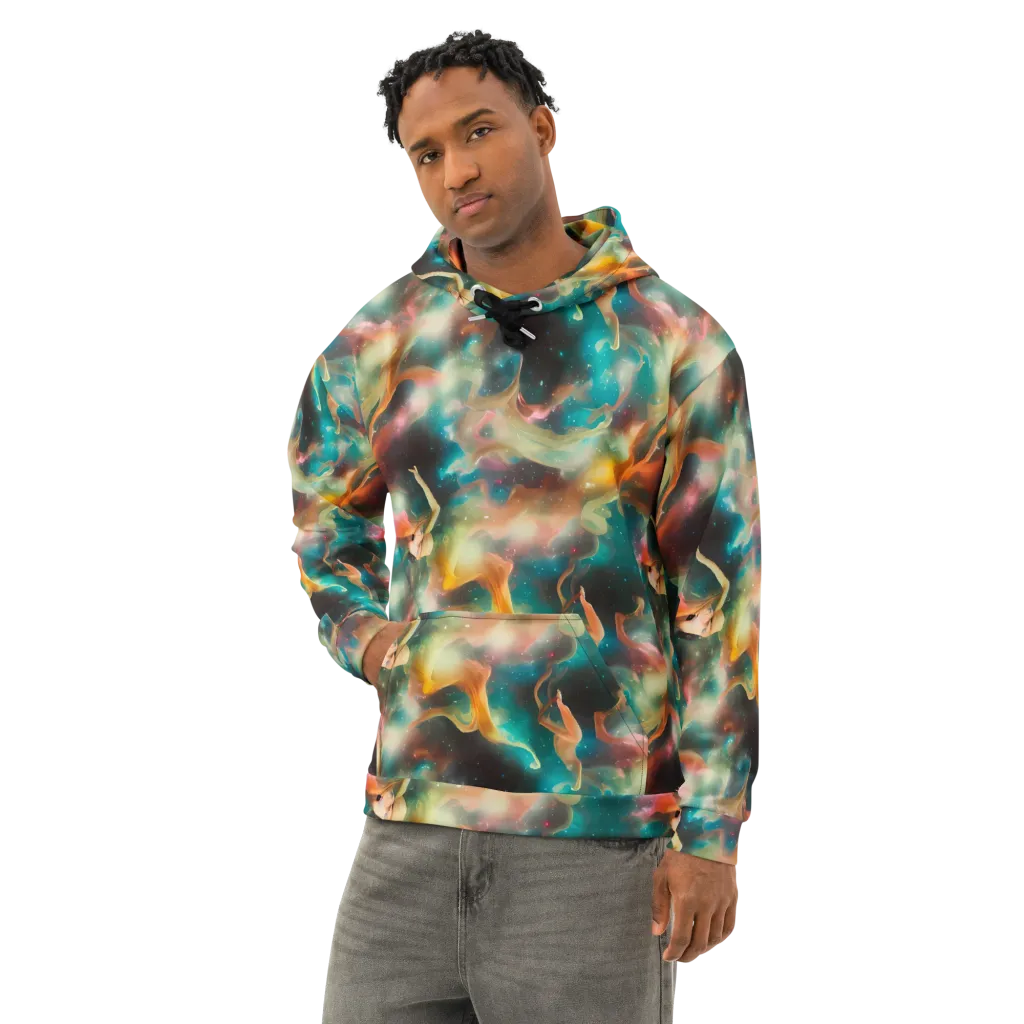 Elegant Whirl on Cotton Hoodie — Left Front