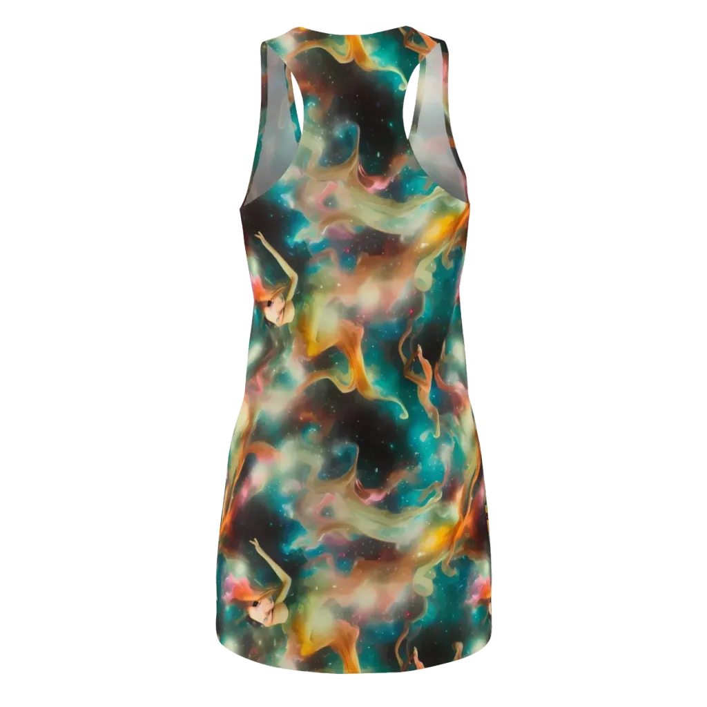 Elegant Whirl on Racerback Dress — Back