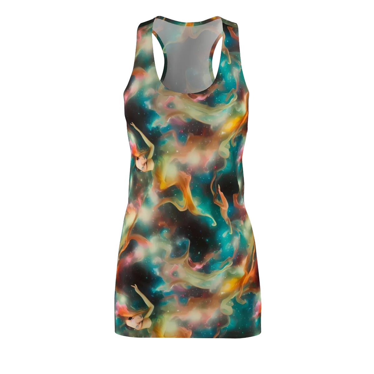 Elegant Whirl on Racerback Dress — Front