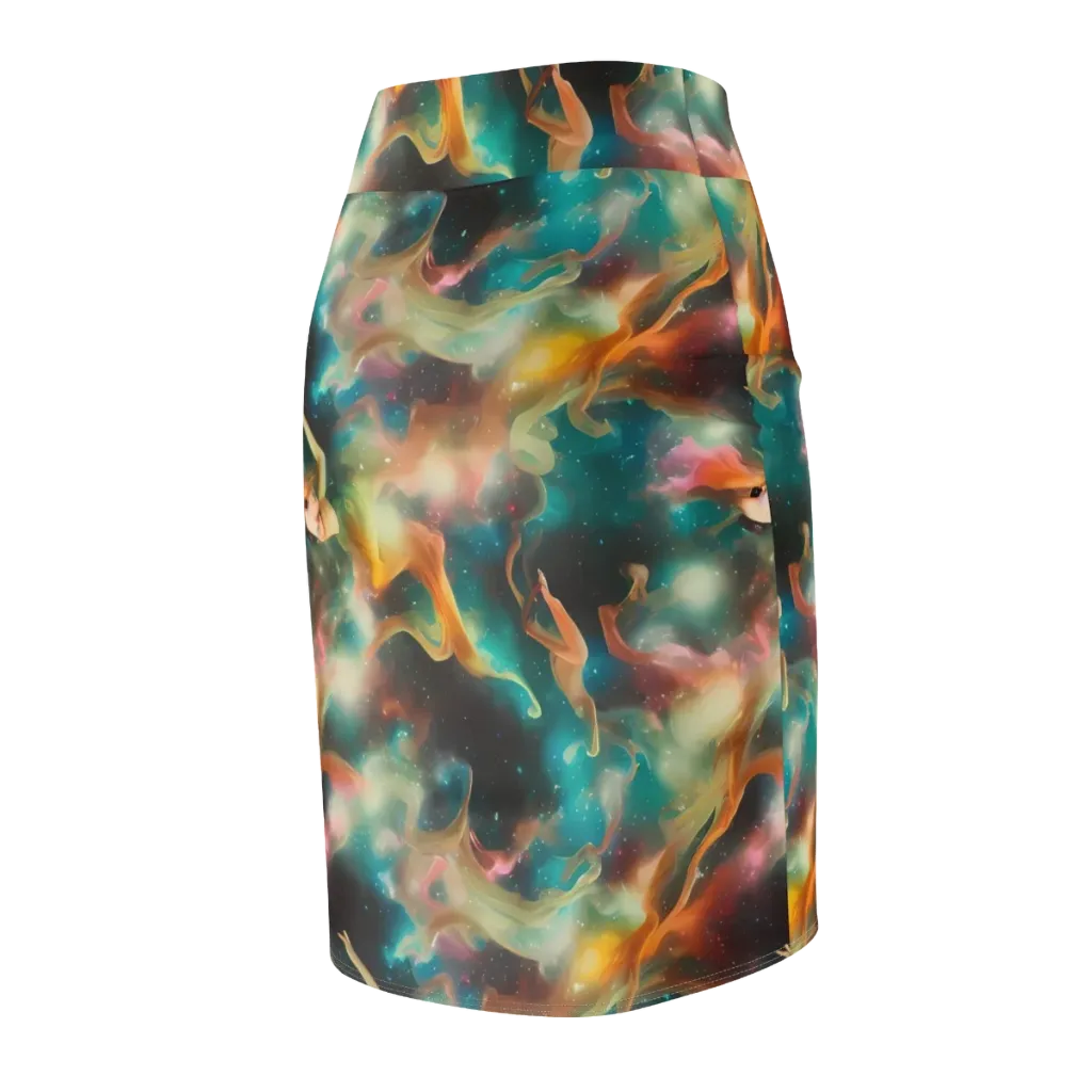 Elegant Whirl on Pencil Skirt — Back Side