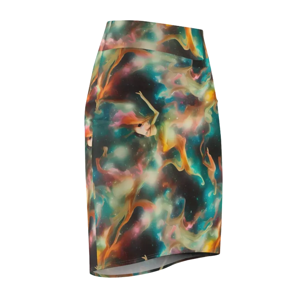 Elegant Whirl on Pencil Skirt — Front Side