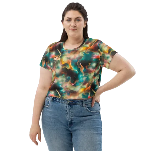 Elegant Whirl on a Crop Tee