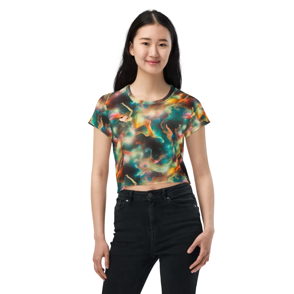 Elegant Whirl on Crop Tee — Front