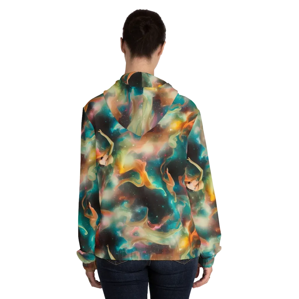 Elegant Whirl on Women's Full-Zip Hoodie — Back On Person
