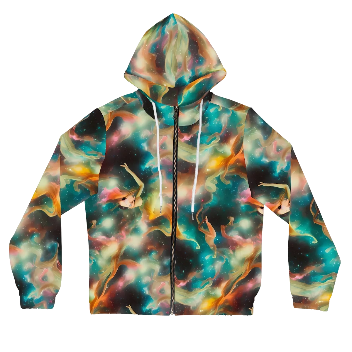 Elegant Whirl on Women's Full-Zip Hoodie — Front