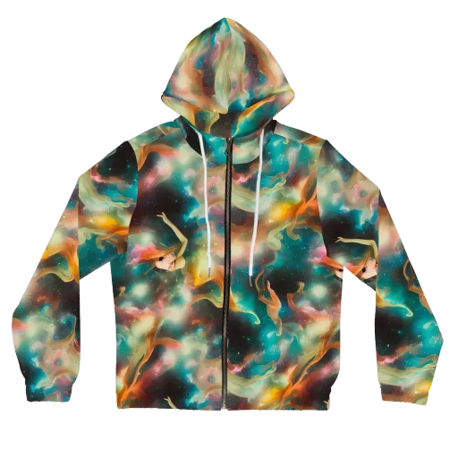 Elegant Whirl on a Women's Full-Zip Hoodie