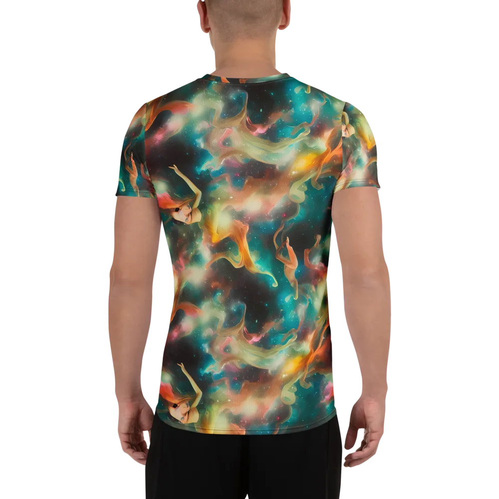 Elegant Whirl on Men's Athletic T-Shirt — Back