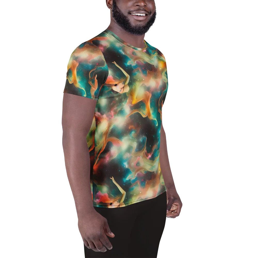Elegant Whirl on Men's Athletic T-Shirt — Right