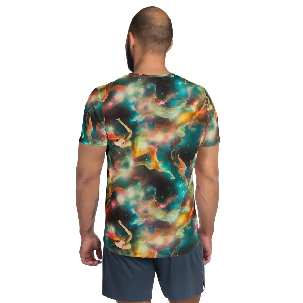 Elegant Whirl on Men's Athletic T-Shirt — Back