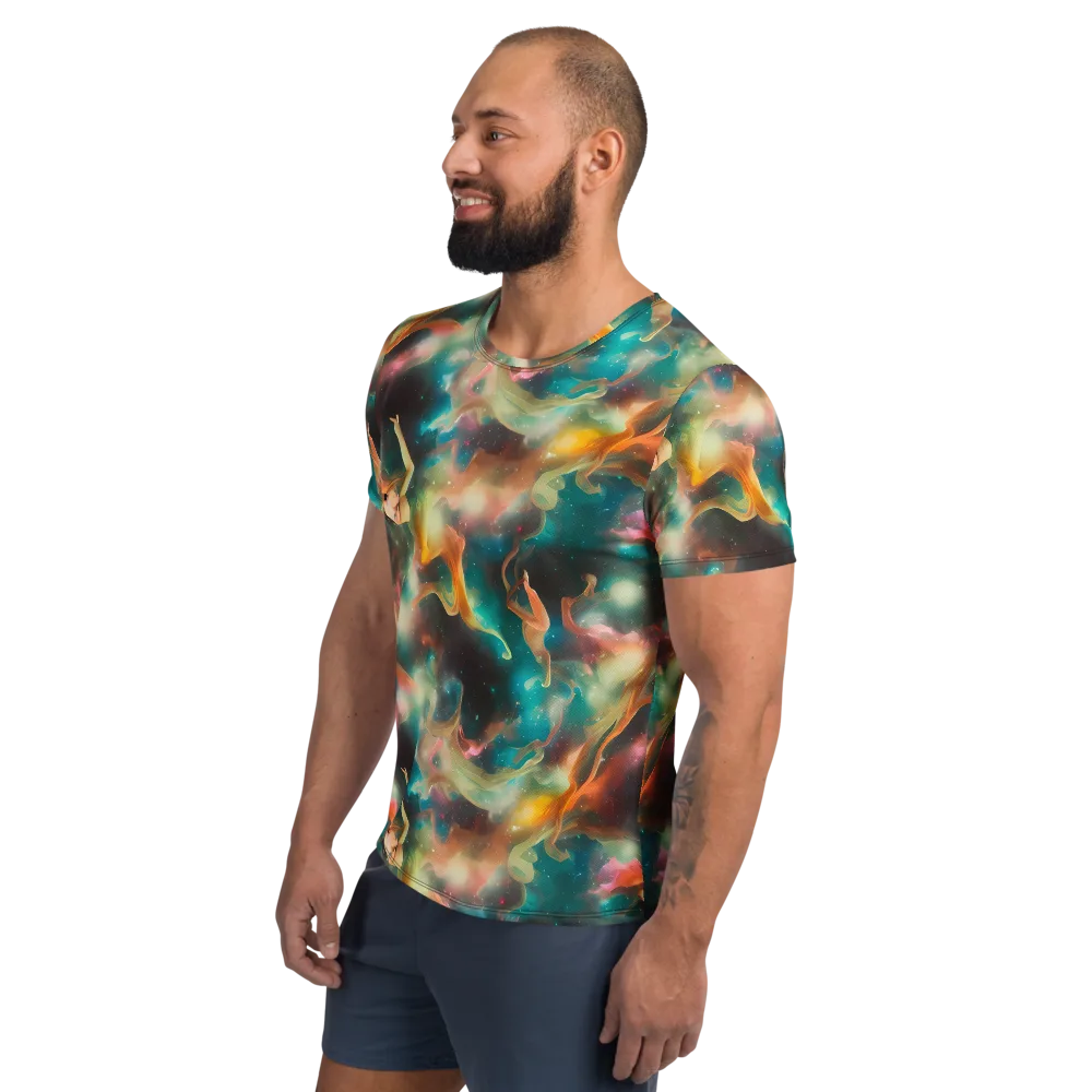 Elegant Whirl on Men's Athletic T-Shirt — Left