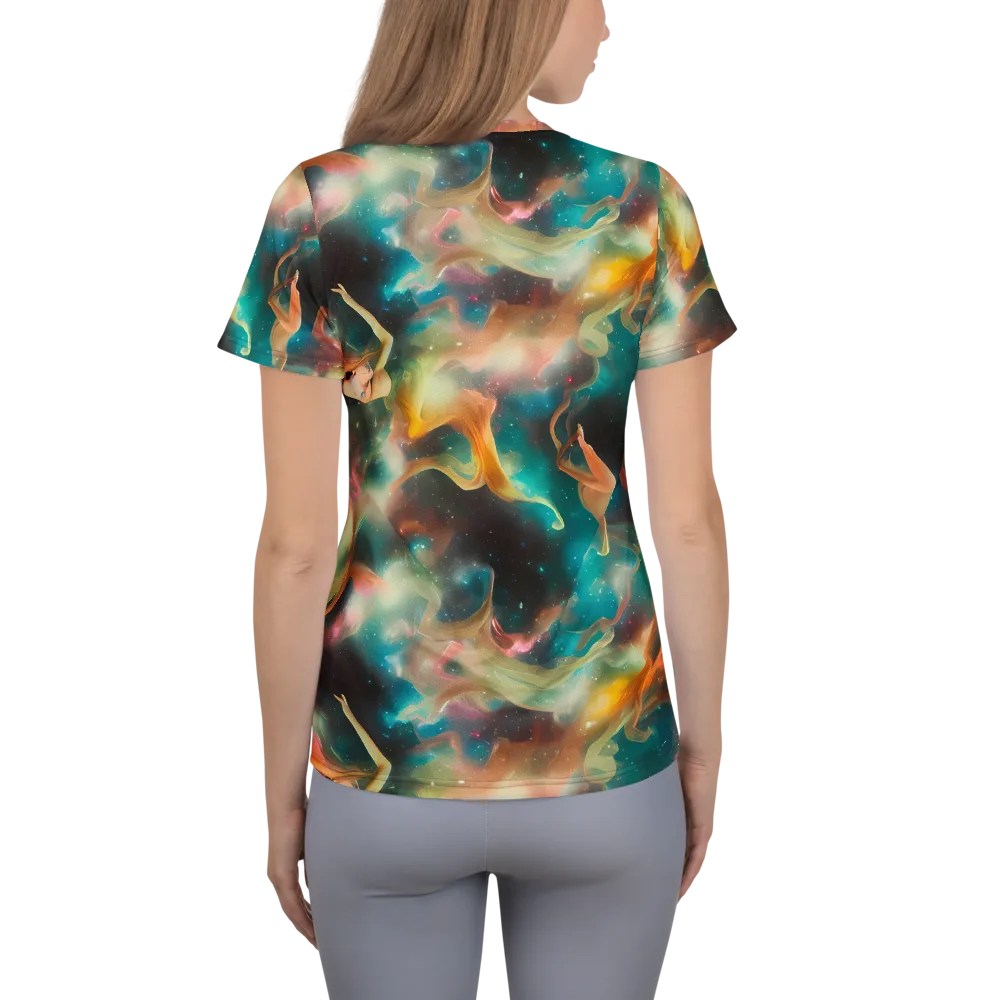 Elegant Whirl on Women's Athletic T-Shirt — Back