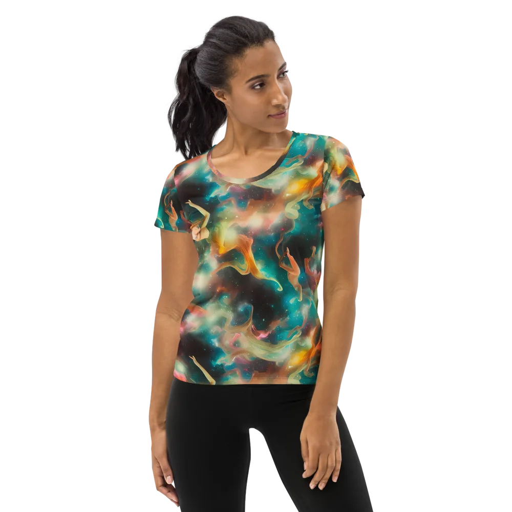 Elegant Whirl on Women's Athletic T-Shirt — Front