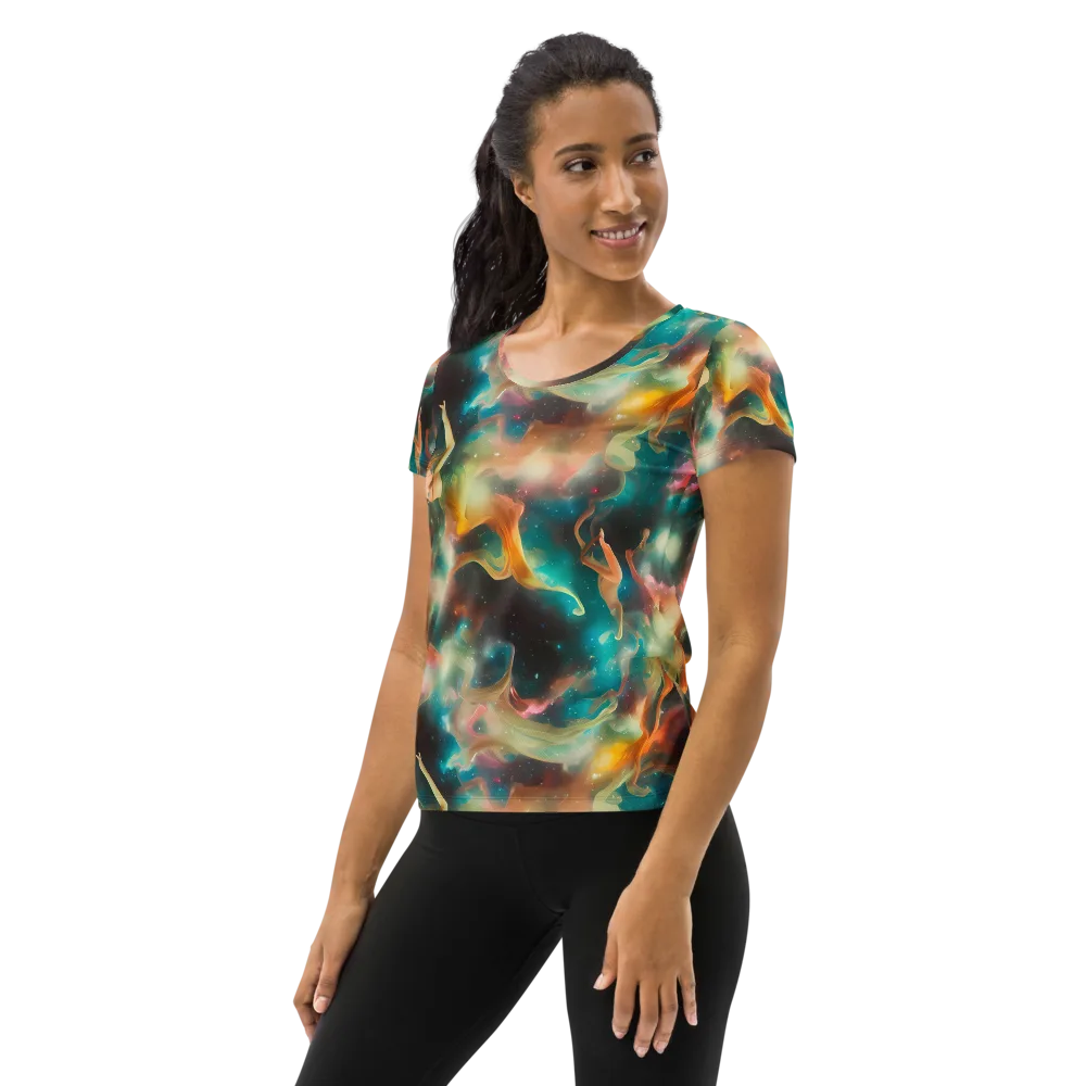 Elegant Whirl on Women's Athletic T-Shirt — Left