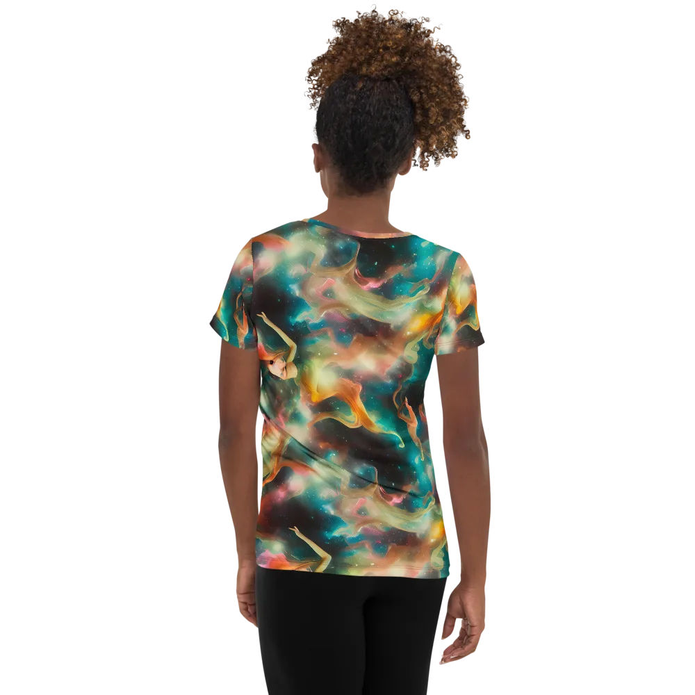 Elegant Whirl on Women's Athletic T-Shirt — Back
