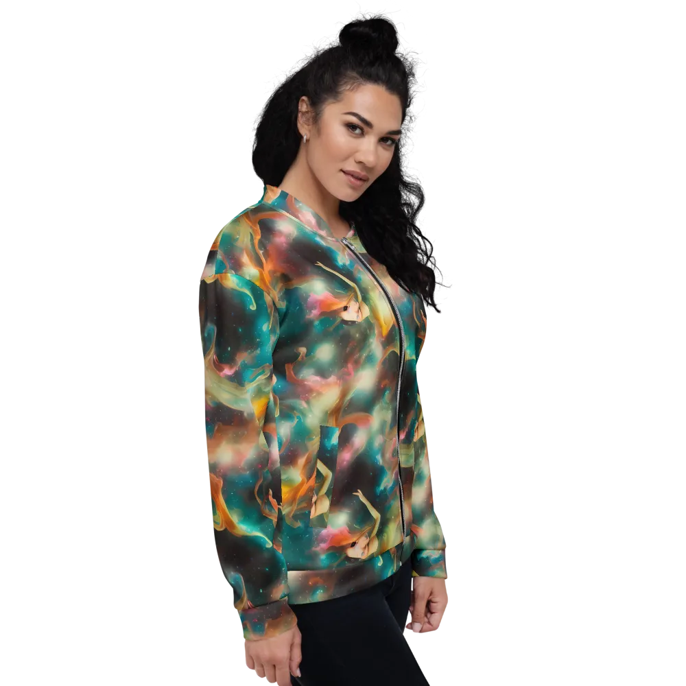 Elegant Whirl on Bomber Jacket — Right