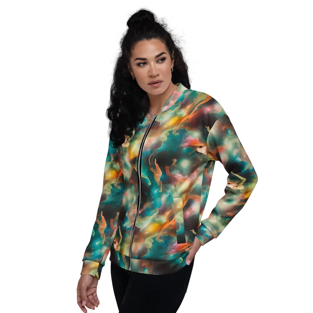 Elegant Whirl on Bomber Jacket — Left