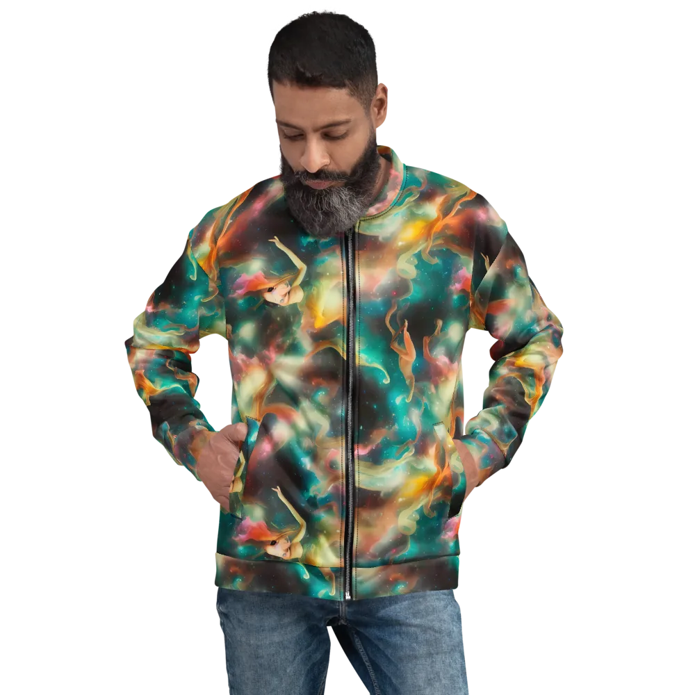 Elegant Whirl on Bomber Jacket — Front