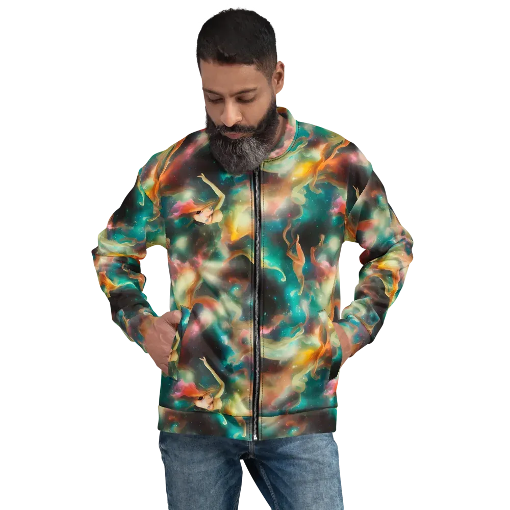 Elegant Whirl on Bomber Jacket — Front