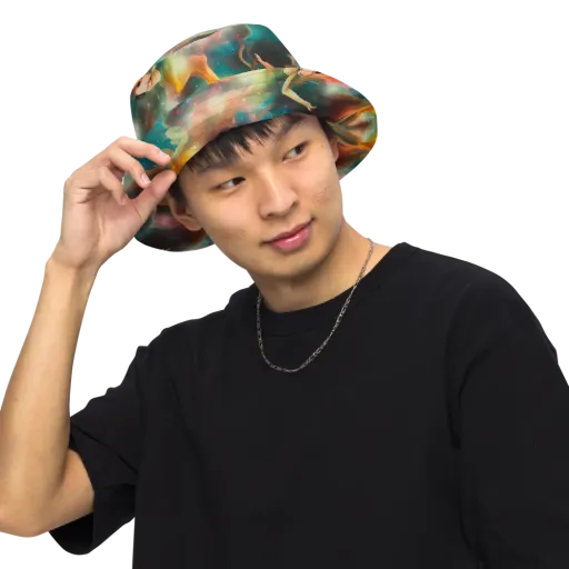 Elegant Whirl on a Reversible Bucket Hat