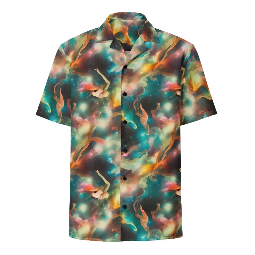 Elegant Whirl on Button Shirt — Front