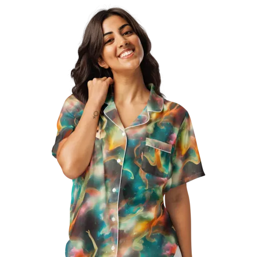 Elegant Whirl on a Women's Short Sleeve Pajama Top