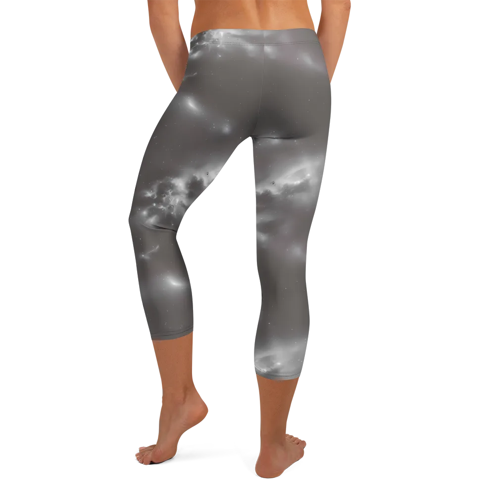 Silver Nebula on Capri Leggings — Back