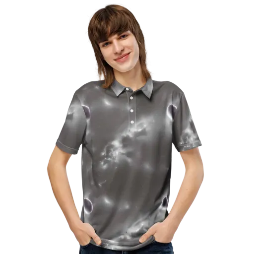 Silver Nebula on a Men's Slim Fit Polo Shirt
