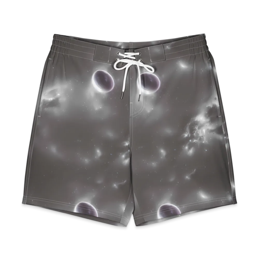 Silver Nebula on Men's Board Shorts — Front