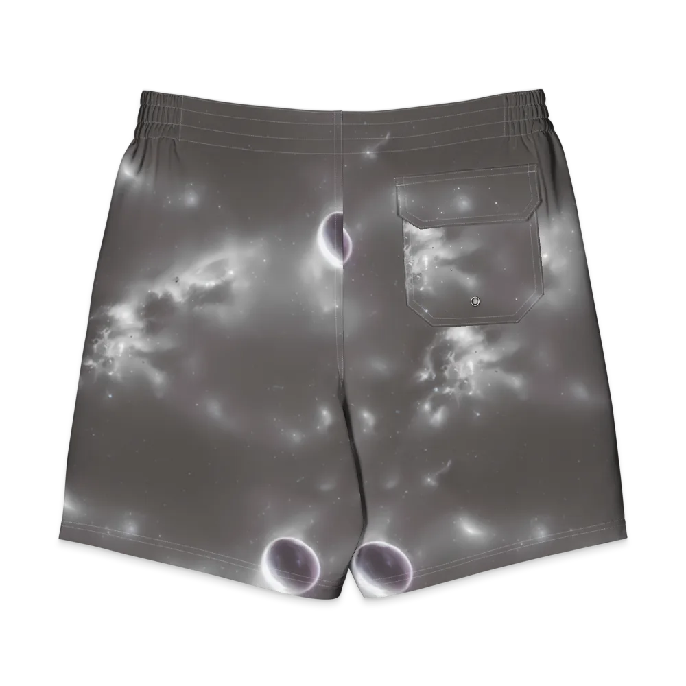 Silver Nebula on Men's Board Shorts — Back